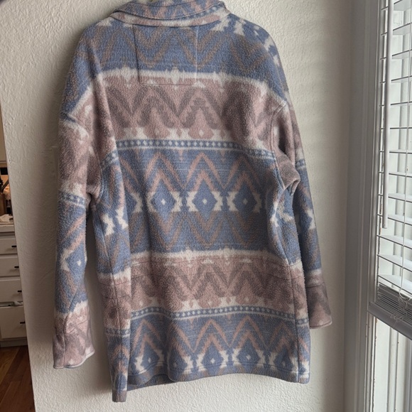 Vintage Women’s Southwestern Pink and Blue Patterned Zip-Up Jacket - Picture 2 of 4